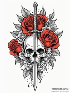 A sword piercing a cloud, ink illustration fo... - эскиз тату (№1751650072_0, 04.07.2025 17:27) — Tatufoto.com