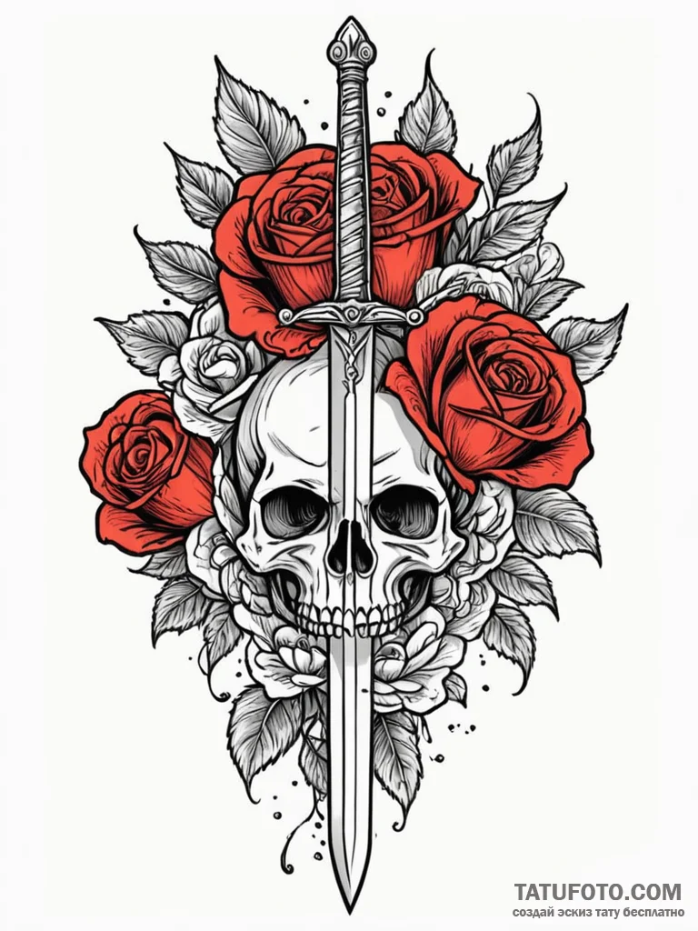 A sword piercing a cloud, ink illustration fo... - эскиз тату (№1751650072_0, 04.07.2025 17:27) — Tatufoto.com