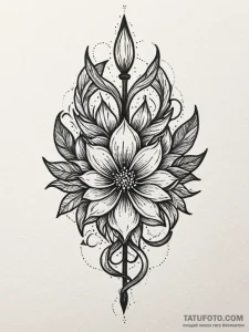 Ethereal seed sprouting black vines, tattoo d... - эскиз тату (№1751650499_0, 04.07.2025 17:34) — Tatufoto.com