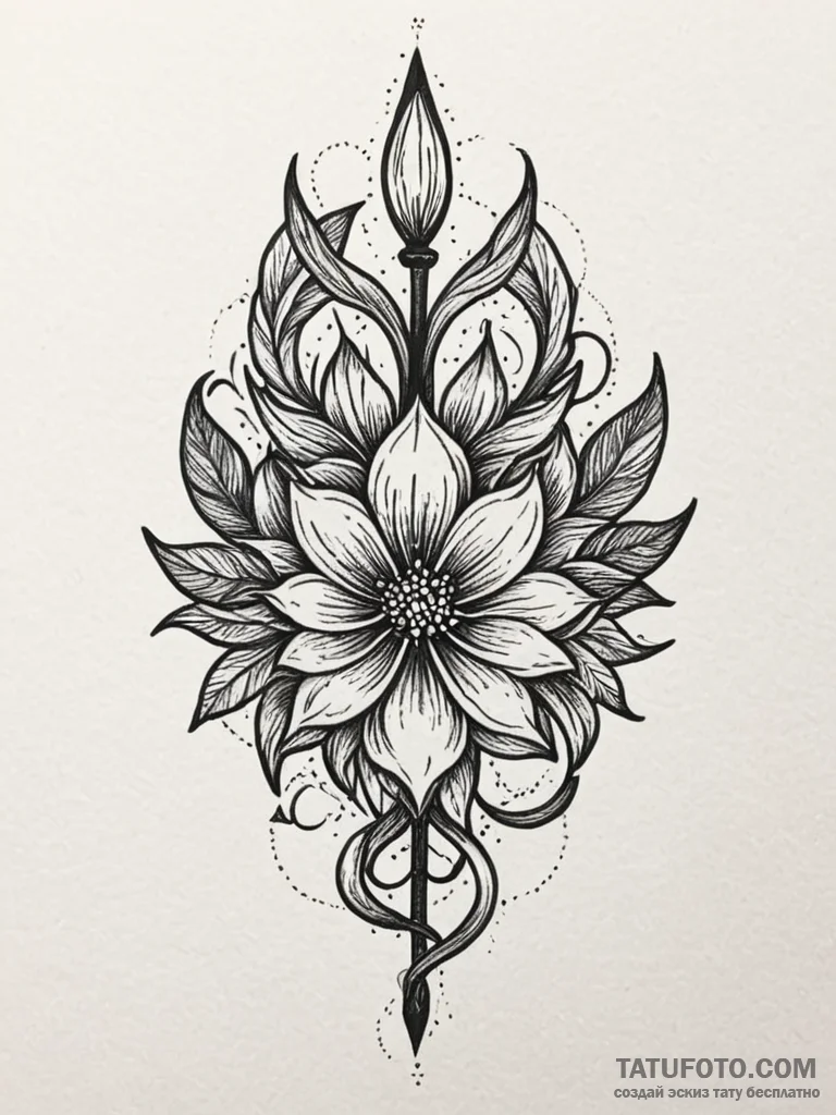 Ethereal seed sprouting black vines, tattoo d... - эскиз тату (№1751650499_0, 04.07.2025 17:34) — Tatufoto.com
