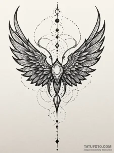 Shadow wings devouring starlight, ink illustr... - эскиз тату (№1751651173_0, 04.07.2025 17:46) — Tatufoto.com
