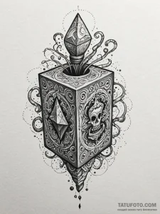 Jack-in-the-box, tattoo line art, moderately... - эскиз тату (№1751651684_0, 04.07.2025 17:54) — Tatufoto.com