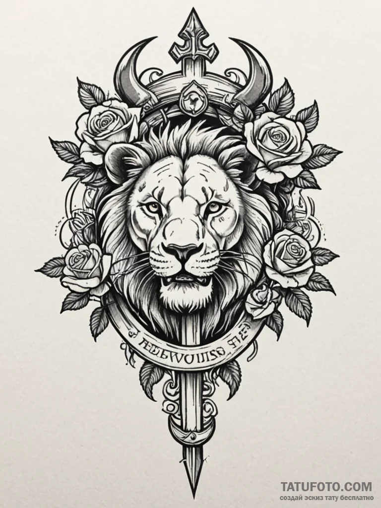 Lion claws beneath bone helm, tattoo flash sh… — эскиз тату (№1751652444_0, 04.07.2025 18:07) — Tatufoto.com