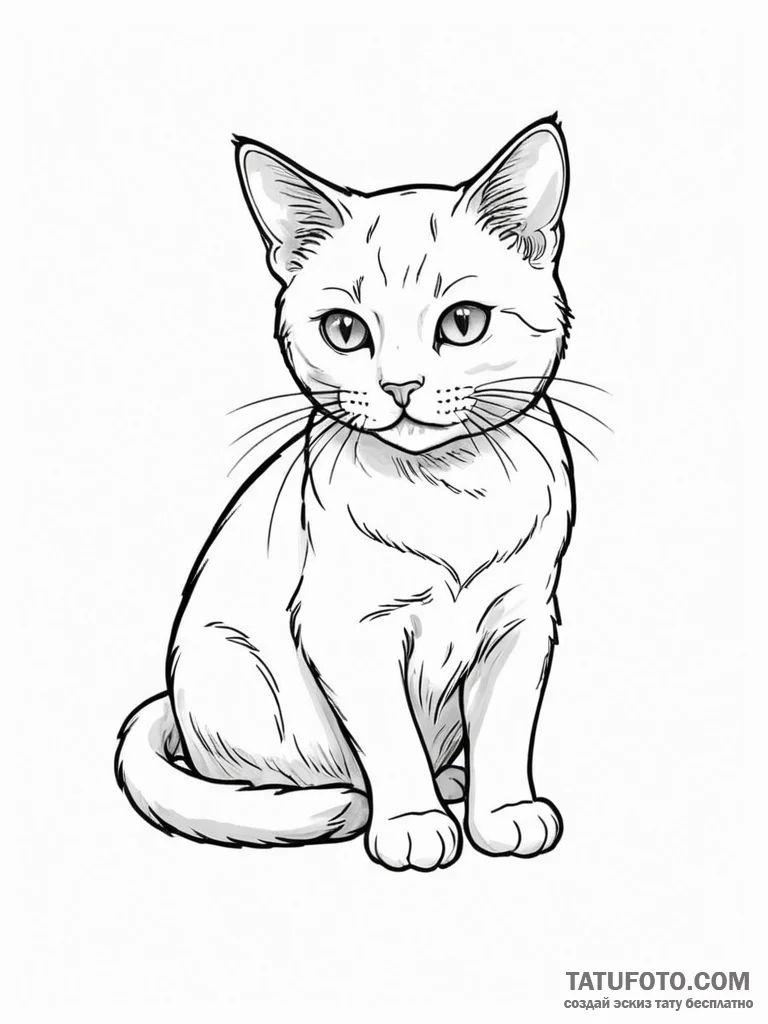 Cat - эскиз тату (№1751653042_0, 04.07.2025 18:17) — Tatufoto.com