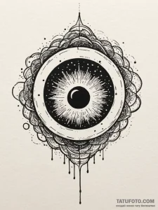 Black hole, ink illustration for tattoo, on a... - эскиз тату (№1751653127_0, 04.07.2025 18:18) — Tatufoto.com