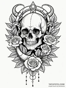 Obsidian serpent crowned with starlight, conc... - эскиз тату (№1751653468_0, 04.07.2025 18:24) — Tatufoto.com