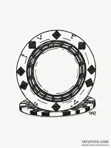 A poker chip - эскиз тату (№1751654844_0, 04.07.2025 18:47) — Tatufoto.com