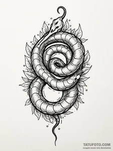 Ice snake coiled in frozen bloom, concept art... - эскиз тату (№1751655098_0, 04.07.2025 18:51) — Tatufoto.com