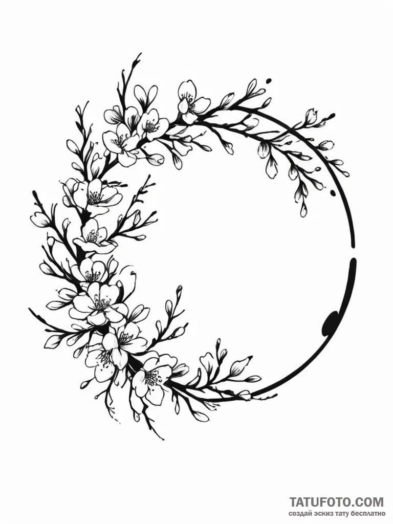 Enso circle made from a single, flowing brush... - эскиз тату (№1751655614_0, 04.07.2025 19:00) — Tatufoto.com