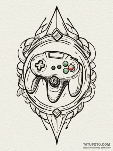 Nintendo 64 logo, 3d style, tattoo flash shee... - эскиз тату (№1751655698_0, 04.07.2025 19:01) — Tatufoto.com