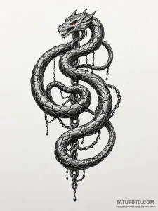 Arcane chains dragging spectral serpent, arti... - эскиз тату (№1751655783_0, 04.07.2025 19:03) — Tatufoto.com