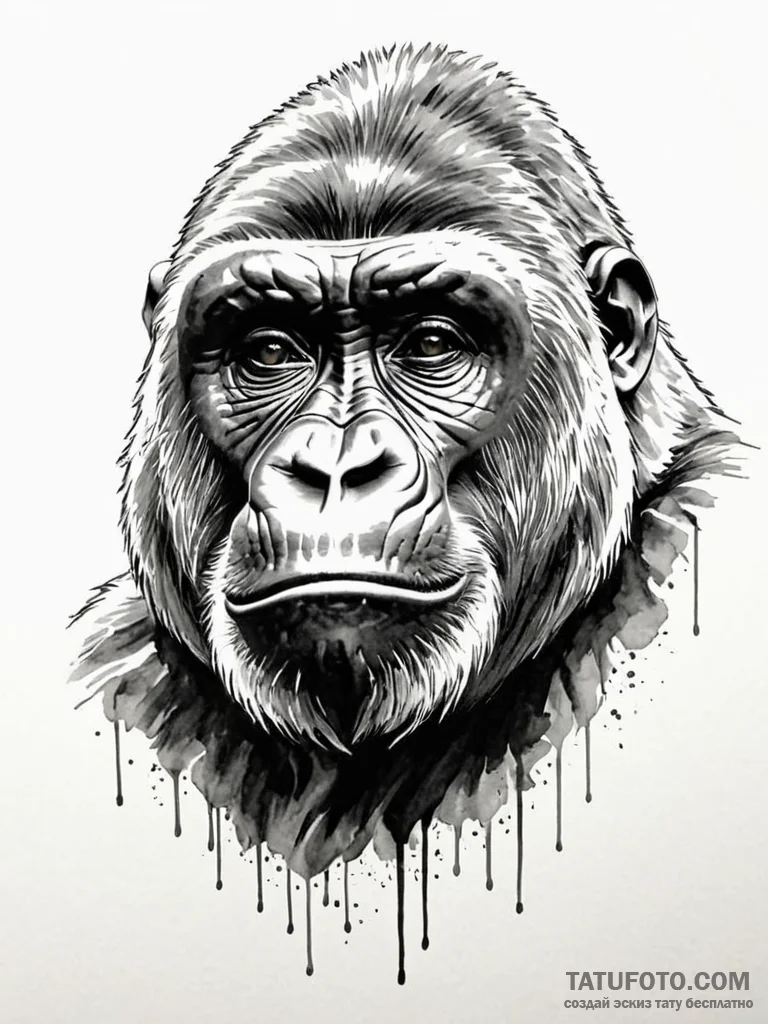 Gorilla - эскиз тату (№1751656035_0, 04.07.2025 19:07) — Tatufoto.com