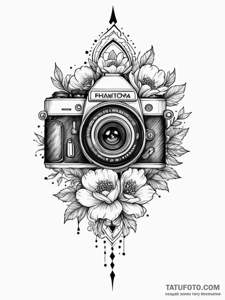 Camera, tattoo line art, clear image, sharp f… — эскиз тату (№1751656203_0, 04.07.2025 19:10) — Tatufoto.com