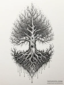 Oracle roots consuming relic, ink illustratio... - эскиз тату (№1751656625_0, 04.07.2025 19:17) — Tatufoto.com