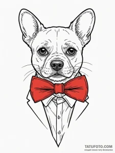 A classic bow tie on a collar, formal,, tatto... - эскиз тату (№1751657387_0, 04.07.2025 19:29) — Tatufoto.com