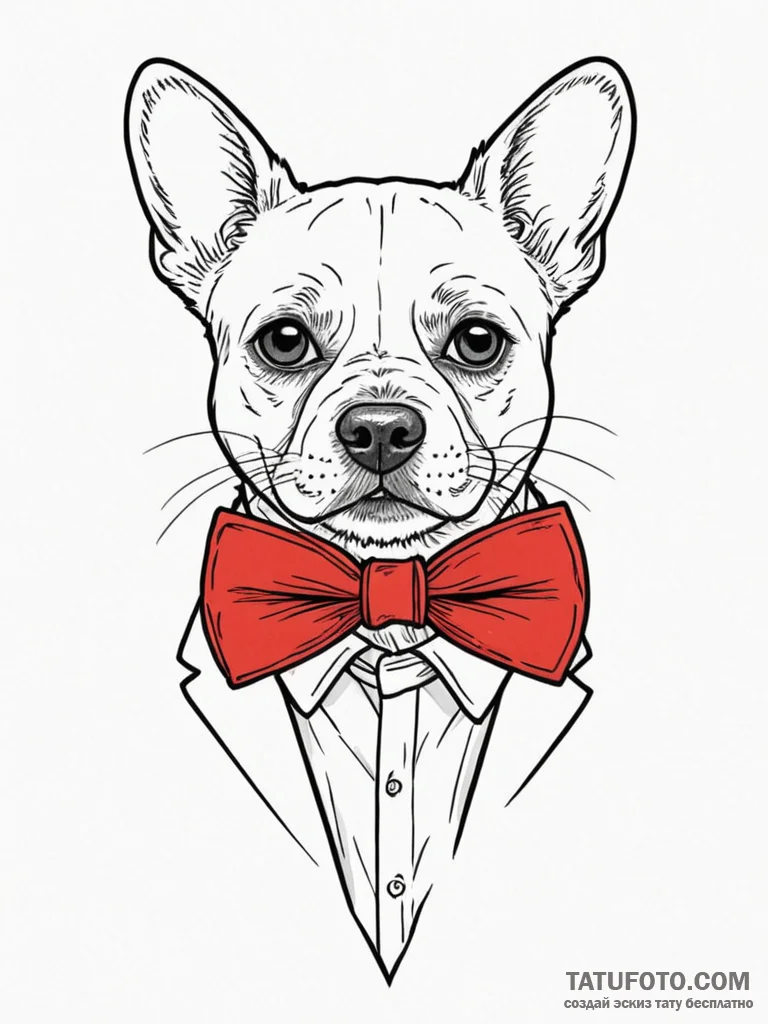 A classic bow tie on a collar, formal,, tatto... - эскиз тату (№1751657387_0, 04.07.2025 19:29) — Tatufoto.com