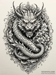 Arcane dragon with crystalline scales, concep... - эскиз тату (№1751657807_0, 04.07.2025 19:36) — Tatufoto.com