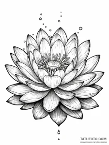 Water lily - эскиз тату (№1751658521_0, 04.07.2025 19:48) — Tatufoto.com
