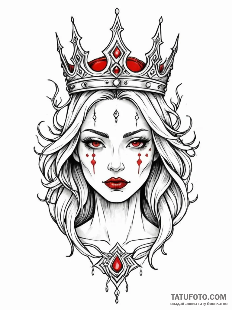 Wraith relic crowned in frost, tattoo flash s... - эскиз тату (№1751658606_0, 04.07.2025 19:50) — Tatufoto.com