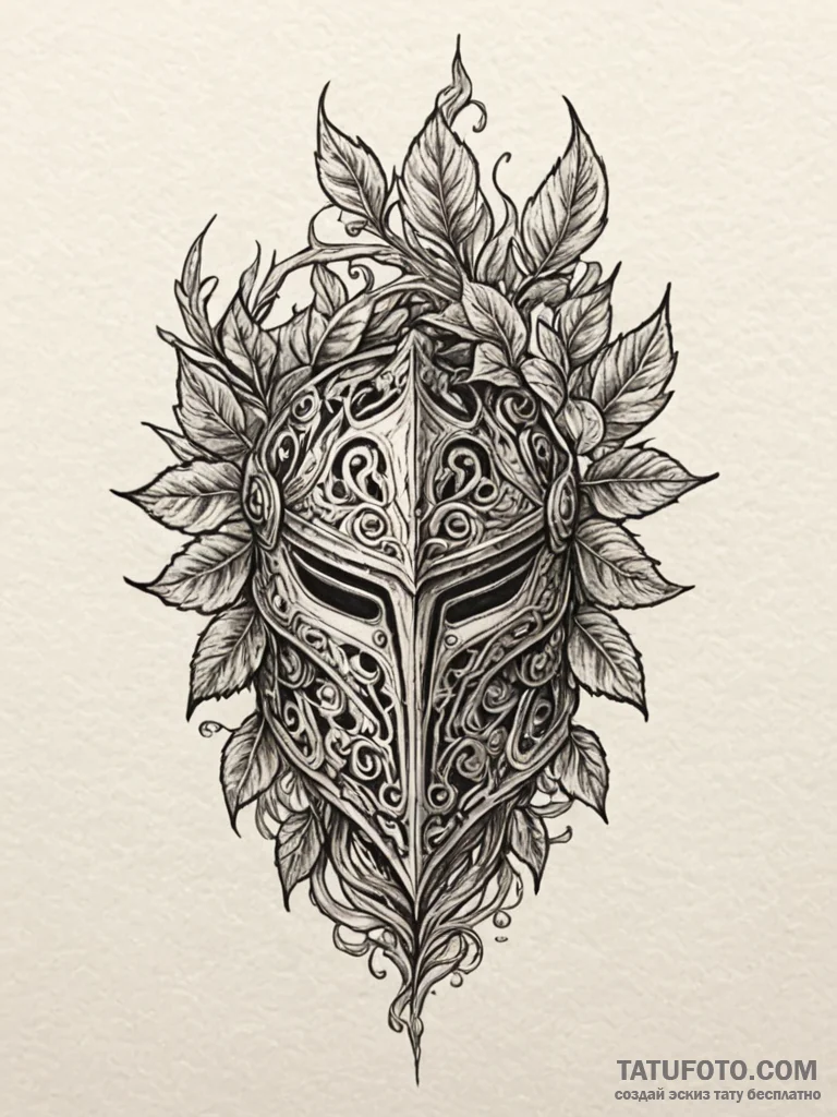 Burning ivy consuming armor, artistic tattoo… — эскиз тату (№1751658858_0, 04.07.2025 19:54) — Tatufoto.com