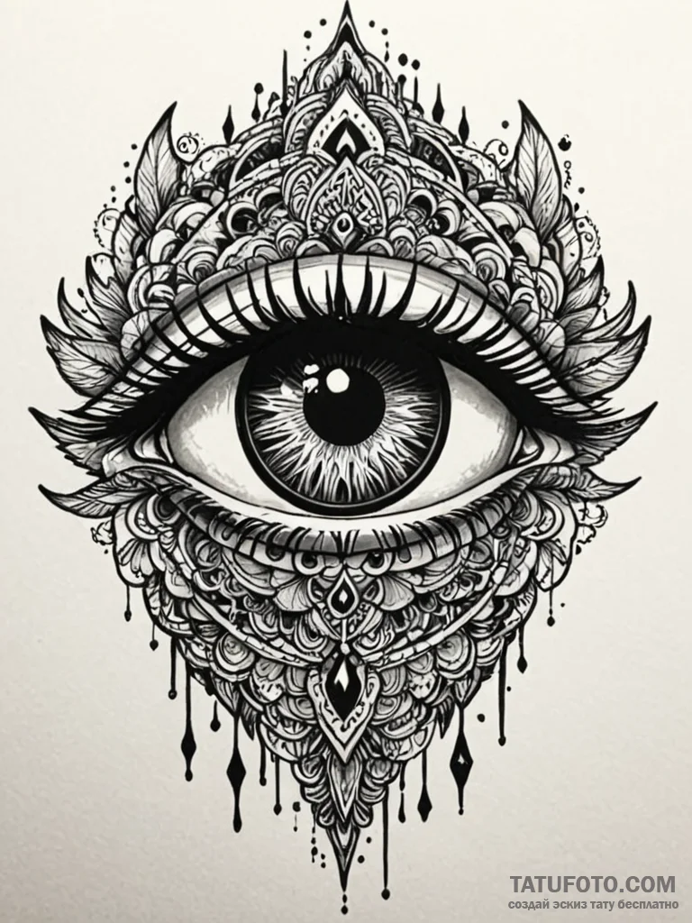 Onyx eye glowing in darkness, tattoo sketch d... - эскиз тату (№1751659451_0, 04.07.2025 20:04) — Tatufoto.com