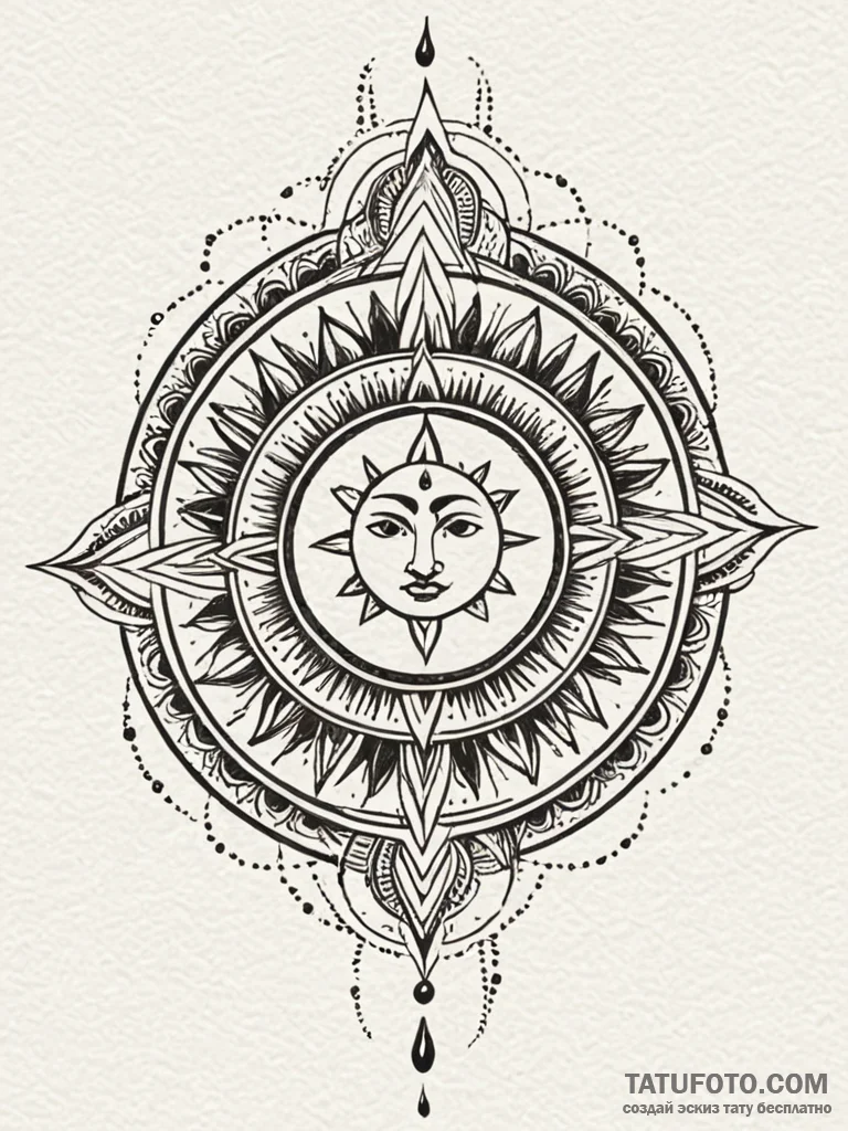 Black sun with dripping rays, concept art for... - эскиз тату (№1751659539_0, 04.07.2025 20:05) — Tatufoto.com