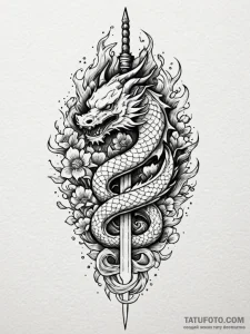 Dagger piercing void sigil, tattoo line art,... - эскиз тату (№1751660054_0, 04.07.2025 20:14) — Tatufoto.com
