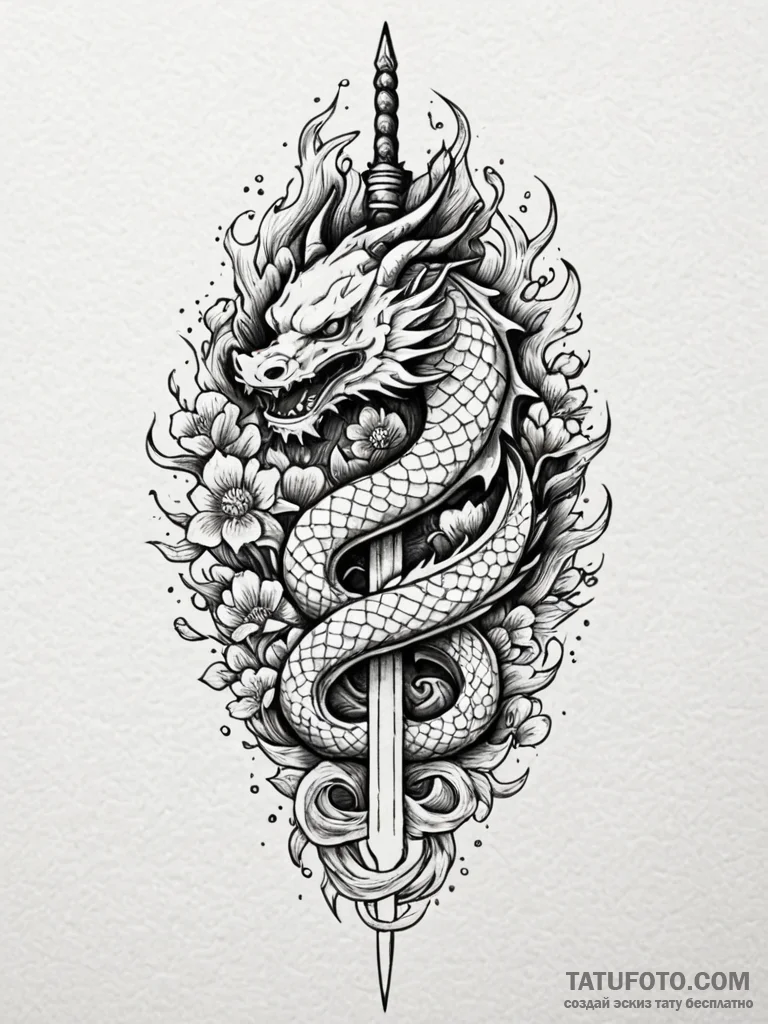 Dagger piercing void sigil, tattoo line art,... - эскиз тату (№1751660054_0, 04.07.2025 20:14) — Tatufoto.com