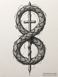 Quartz serpent devouring ancient rune, tattoo... - эскиз тату (№1751660223_0, 04.07.2025 20:17) — Tatufoto.com