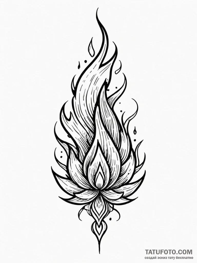 Fire — эскиз тату (№1751660733_0, 04.07.2025 20:25) — Tatufoto.com