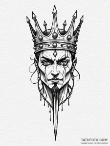 Gleaming blade crowned with bone, artistic ta... - эскиз тату (№1751661239_0, 04.07.2025 20:33) — Tatufoto.com
