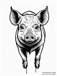 Pig, ink illustration for tattoo, on a clean... - эскиз тату (№1751661580_0, 04.07.2025 20:39) — Tatufoto.com