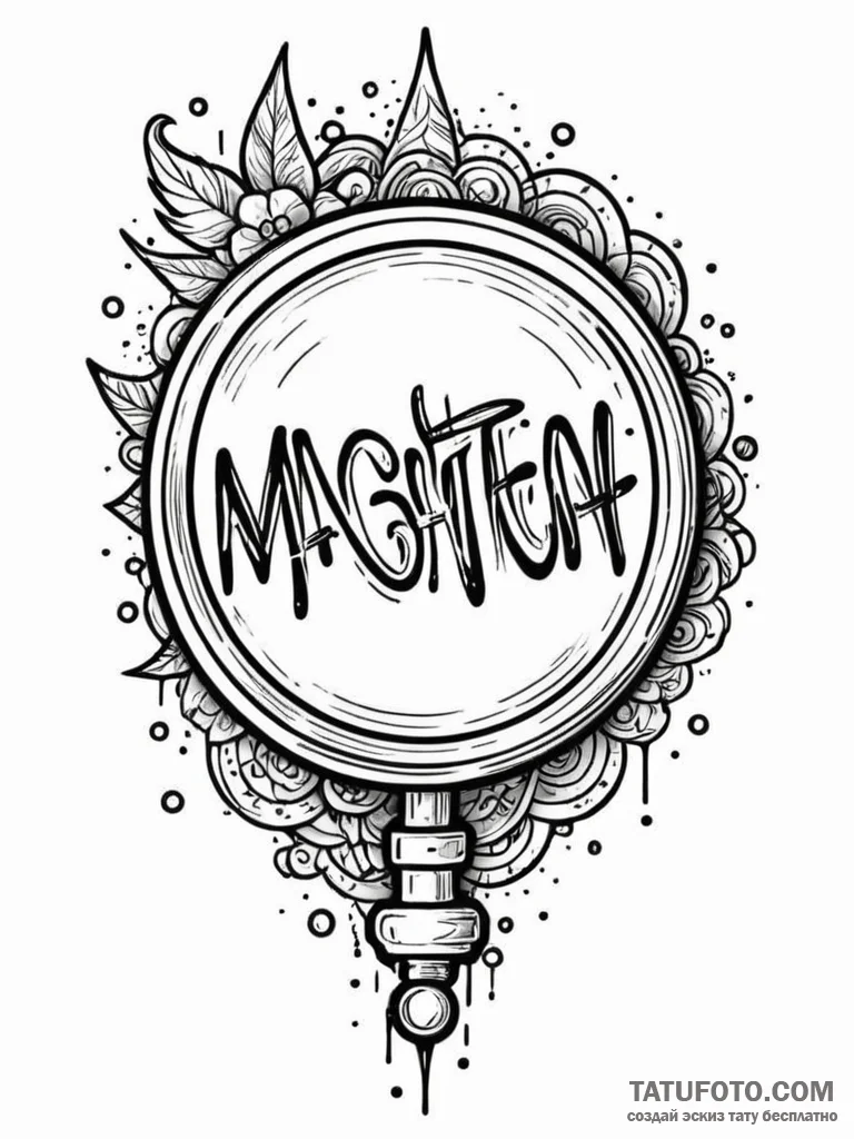 Magnifying glass focused on a single, importa... - эскиз тату (№1751662171_0, 04.07.2025 20:49) — Tatufoto.com