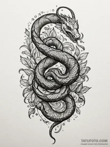 Animated serpent breaking light barrier, tatt... - эскиз тату (№1751662256_0, 04.07.2025 20:50) — Tatufoto.com
