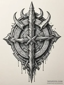 Plate armor cracked with runes, concept art f... - эскиз тату (№1751662513_0, 04.07.2025 20:55) — Tatufoto.com