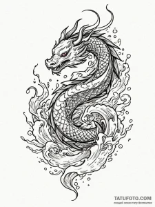 Kimono fabric swirling like smoke, tattoo dra... - эскиз тату (№1751662597_0, 04.07.2025 20:56) — Tatufoto.com