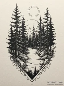 Night vision goggles view of a haunted forest... - эскиз тату (№1751664429_0, 04.07.2025 21:27) — Tatufoto.com