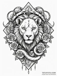 A chimera (lion, goat, snake) (is there, but... - эскиз тату (№1751664515_0, 04.07.2025 21:28) — Tatufoto.com