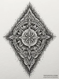 Orcish trinket buried in sand, ink illustrati... - эскиз тату (№1751664608_0, 04.07.2025 21:30) — Tatufoto.com