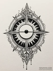 Obsidian blade beneath eclipsed sun, tattoo d... - эскиз тату (№1751664901_0, 04.07.2025 21:35) — Tatufoto.com