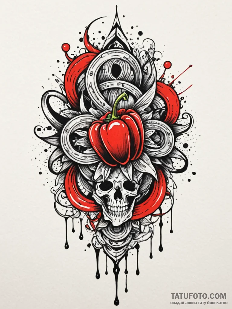 Q, concept art for tattoo, soft whip shading,... - эскиз тату (№1751665765_0, 04.07.2025 21:49) — Tatufoto.com