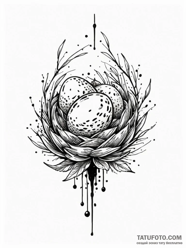 Quail's egg, speckled and delicate, tattoo fl... - эскиз тату (№1751665850_0, 04.07.2025 21:50) — Tatufoto.com