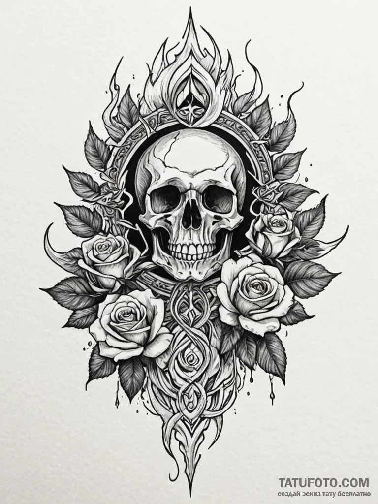 Ice relic devouring celestial flame, tattoo s... - эскиз тату (№1751666656_0, 04.07.2025 22:04) — Tatufoto.com