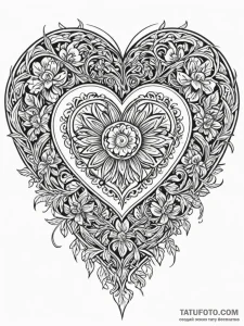 Runestone heart beneath spectral bloom, tatto... - эскиз тату (№1751666743_0, 04.07.2025 22:05) — Tatufoto.com