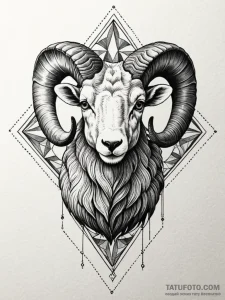 Ram, tattoo drawing outline, detailed cross-h... - эскиз тату (№1751666999_0, 04.07.2025 22:09) — Tatufoto.com