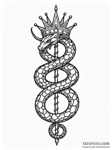 Glyph-etched serpent crowned in bone, tattoo... - эскиз тату (№1751667773_0, 04.07.2025 22:22) — Tatufoto.com