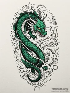 Emerald blade spiraling through storm, tattoo... - эскиз тату (№1751668116_0, 04.07.2025 22:28) — Tatufoto.com
