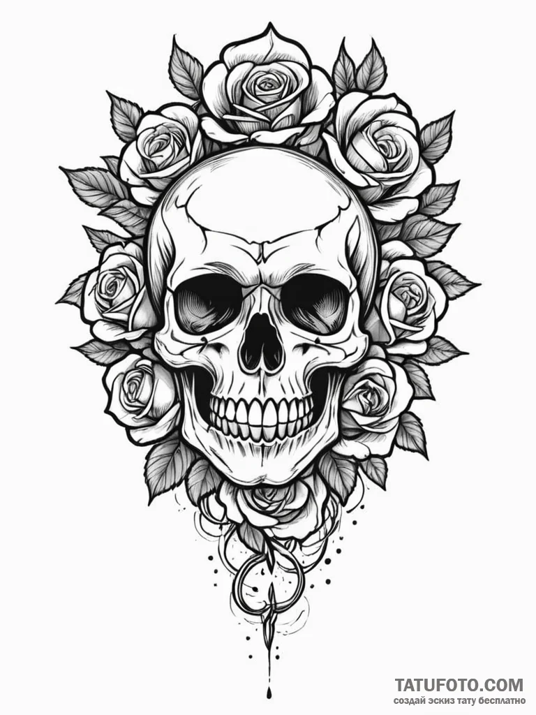 Grin, tattoo sketch design, professional artw... - эскиз тату (№1751668538_0, 04.07.2025 22:35) — Tatufoto.com