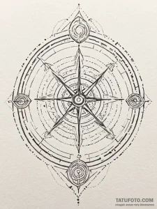 Parchment map with glowing runes, artistic ta... - эскиз тату (№1751668709_0, 04.07.2025 22:38) — Tatufoto.com