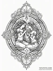 Tarot card (e.g., the star, the lovers), rend... - эскиз тату (№1751669050_0, 04.07.2025 22:44) — Tatufoto.com